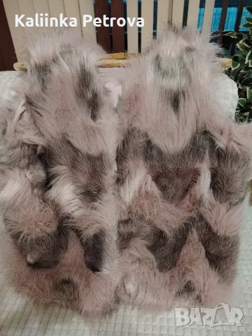 Дамски елек с косъм. , снимка 2 - Елеци - 56535515