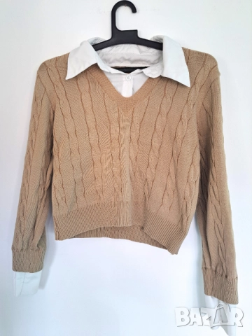 Дамски пуловер с якичка