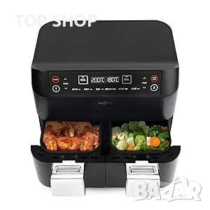 Еър фраер, Фритюрник с горещ въздух MAXXMEE Двойна кошница 7,6 литра, снимка 3 - Фритюрници - 48678745