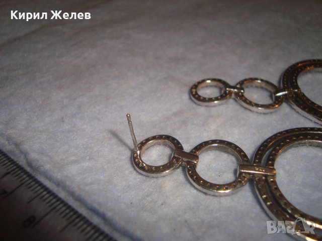 КРАСИВИ СТАРИ СРЕБЪРНИ КРИСТАЛНИ ВИНТИДЖ - АРТ ОБЕЦИ 32587, снимка 6 - Обеци - 38382045