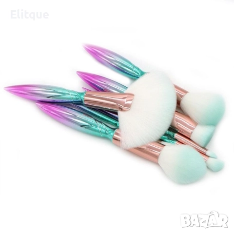 Комплект "Еднорог" от 7 разноцветни четки за грим HZS91, снимка 6 - Други - 52820402