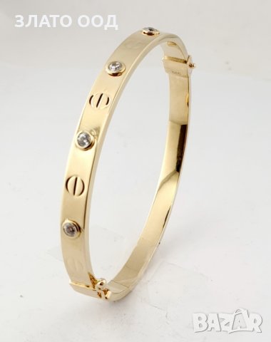 Златни твърди гривни и пръстени 14К Пирон  тип белезник, снимка 10 - Гривни - 27273275