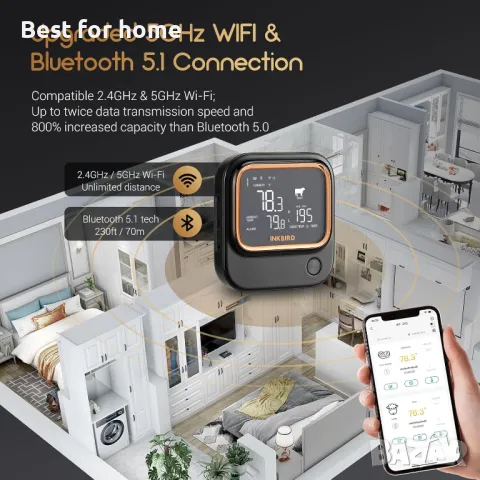  WiFi & Bluetooth 5.1 Термометър за месо, снимка 7 - Други - 49505431
