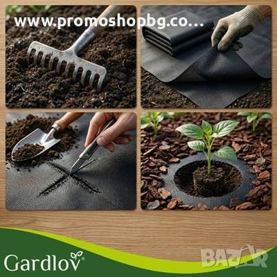 Черен агротекстил против плевели 1,6×20 м, 50 г/м² Gardlov, снимка 5 - Други - 48168939