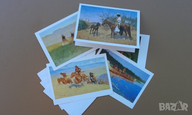 "Западно изкуство(Western Art)"върху 7 двойни картички.Издадени в САЩ