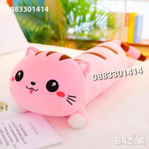 Плюшена дълга котка Възглавница, снимка 4 - Плюшени играчки - 42565264