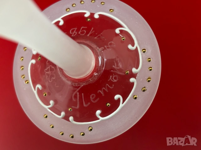 Сватбени Ритуални Чаши-ръчно рисувани от 1989 год., снимка 3 - Чаши - 54087694