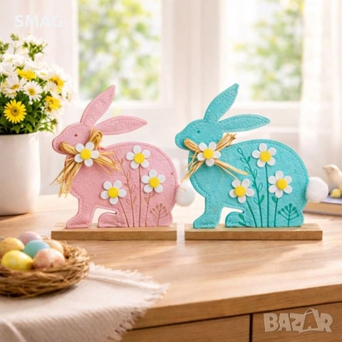 Декоративно зайче цветно 14x4x15cm_1260347