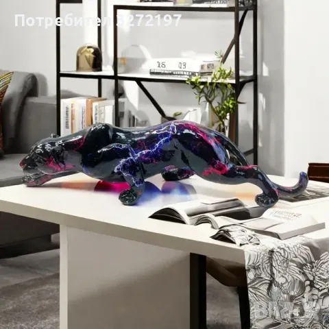 Ръчно изработена Статуетка от Смола - Ягуар, снимка 6 - Статуетки - 48274616