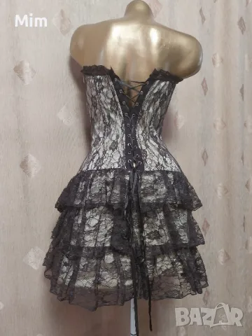 M/L Секси дамска винтидж дантелена корсетна рокля, снимка 6 - Рокли - 50380700