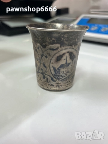 Руска сребърна чаша за кидуш от 19-ти век, 0.84 проба