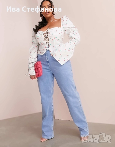 Уникален кукленски топ буфан ръкав бюстие памук ,памучно елегантно бяло с черешки череши, снимка 7 - Рокли - 41318024