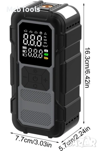 Компресор + стартер за автомобил JumpStarter 2в1 8000Mah, снимка 6 - Аксесоари и консумативи - 54159520