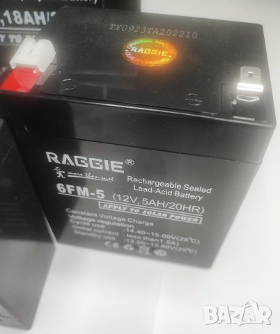 Акумулатори  оловни батерии RAGGIE 4, 6, 9 и 12V, 1- 18 Ah за соларни системи, електропастири други, снимка 4 - Друга електроника - 40000684