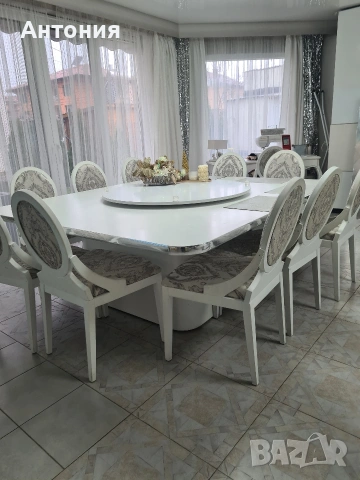 Трапезна маса с 12 стола, снимка 2 - Маси - 54061595
