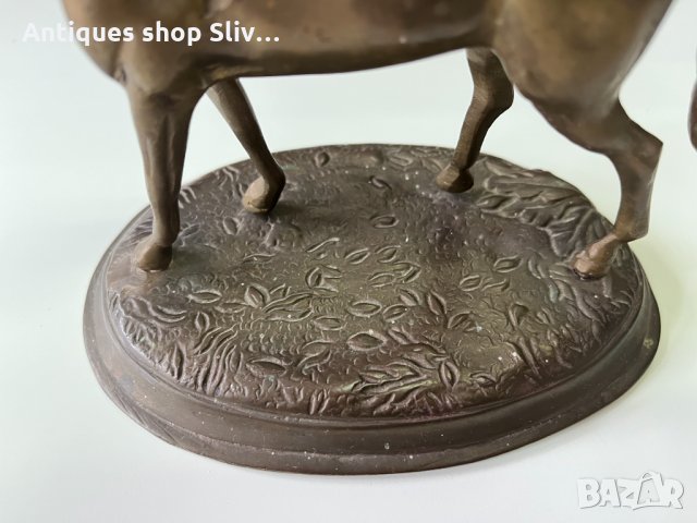 Стара бронзова фигура на кон №1847, снимка 4 - Антикварни и старинни предмети - 35565817