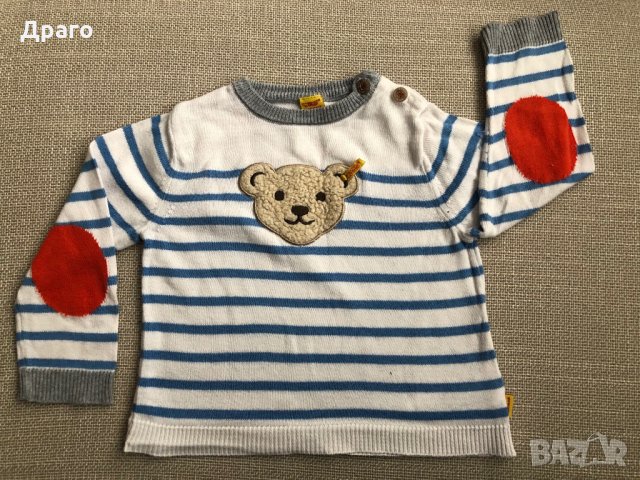 Детски пуловер Steiff, 6-9 месеца, снимка 1 - Бебешки блузки - 30323359