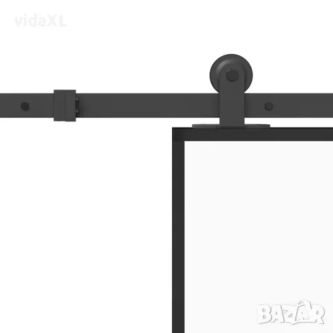vidaXL Плъзгаща се врата с обков 76x205 см ESG стъкло и алуминий, снимка 5 - Входни врати - 56146980