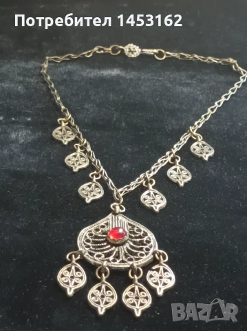 Метално колие с камък , снимка 4 - Колиета, медальони, синджири - 51313598