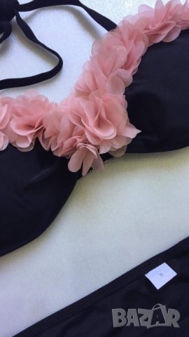 ПОСЛЕДНИ! Бански с цветя бял/черен, снимка 12 - Бански костюми - 27782318