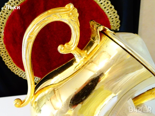 Бронзова кана,дебела позлата,барок. , снимка 7 - Антикварни и старинни предмети - 51556220