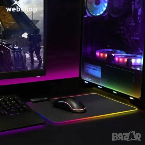 Светеща  RGB Гейминг подложка за мишка , снимка 1 - Клавиатури и мишки - 34078230