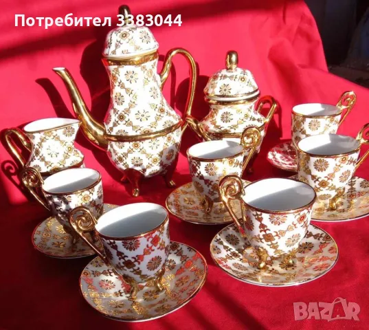 СЕРВИЗ ЗА КАФЕ С МНОГО ПОЗЛАТА, снимка 4 - Сервизи - 47648050