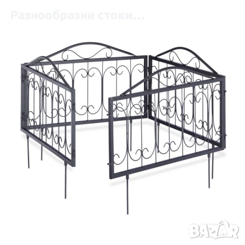 Метална ограда за цветя, 4 части