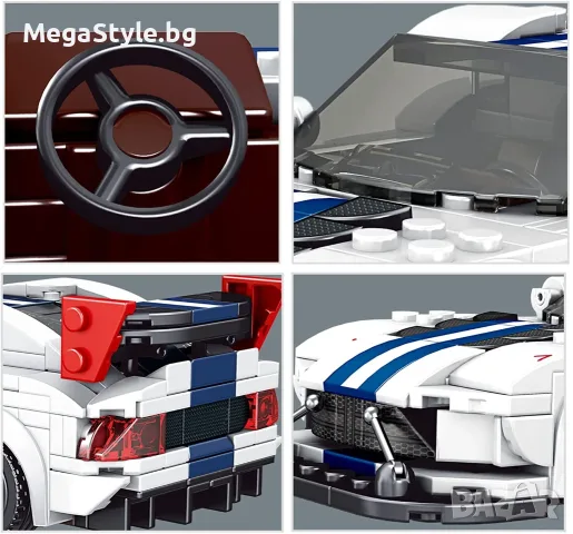 Mould King 27011 Mini Car – Спортна суперкола от конструктор (415+ части) Dodge Viper, снимка 5 - Колекции - 55738313