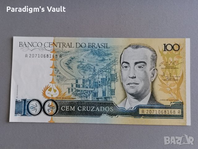 Банкнота - Бразилия - 100 крузадос UNC | 1987г.
