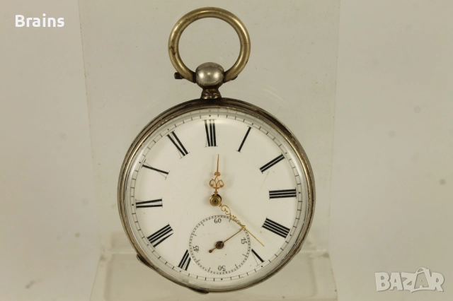 19 Век Сребърен Джобен Цилиндър С Ключе, снимка 3 - Антикварни и старинни предмети - 51773139