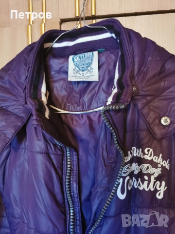 Дамско яке олекотено виолетово -лилаво с бял надпис.Размер М.60 лева.Може коментар на цената., снимка 3 - Якета - 52299589