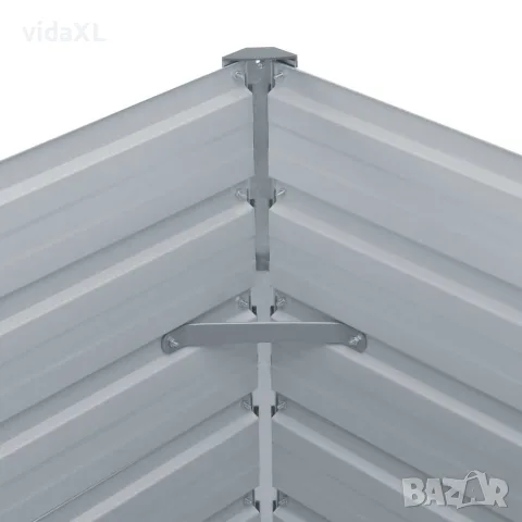vidaXL Повдигната леха, 160x80x45 см, поцинкована стомана, кафява, снимка 6 - Саксии и кашпи - 56147608