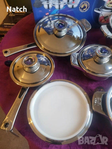 Комплект кухненски съдове за готвене, метало-керамични кухненски ножове и прибори за хранене  , снимка 5 - Прибори за хранене, готвене и сервиране - 52774539