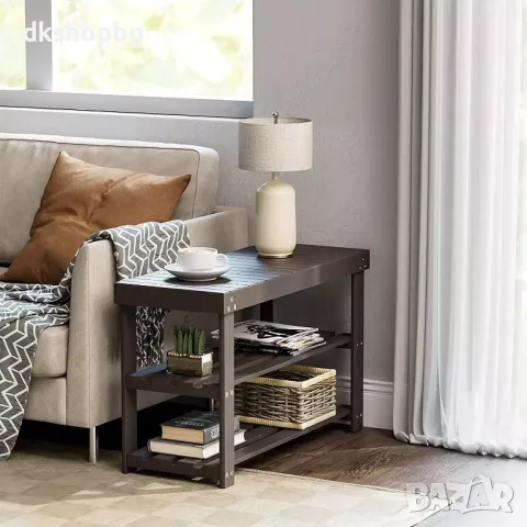 4409 Бамбукова пейка за обувки, 3-степенна здрава пейка за обувки, органайзер за съхранение на обувк, снимка 5 - Други стоки за дома - 48941580