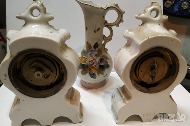 Стар порцеланов часовник, снимка 8 - Стенни часовници - 29678665