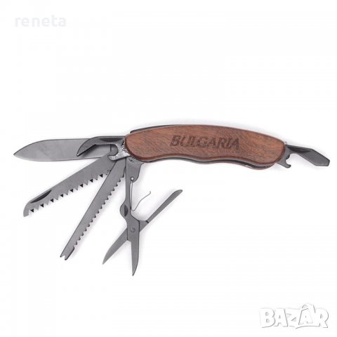 Нож Ahelos, България, Многофункционален, 5 елемента, Дърво/Метал, снимка 2 - Ножове - 38220080