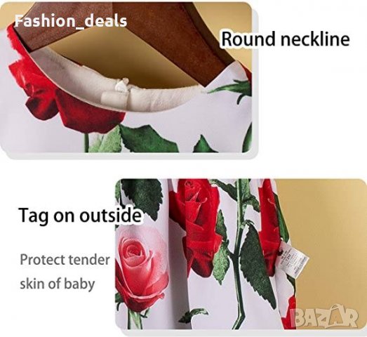 Цветна Лятна памучна рокля за момиченце 24 месеца + 2 броя бельо Нови, снимка 2 - Детски рокли и поли - 33757009