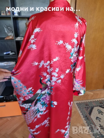 Дамски копринен халат тип кимоно, снимка 6 - Други - 52648354