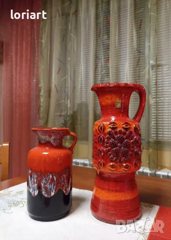 Червени, керамични вази