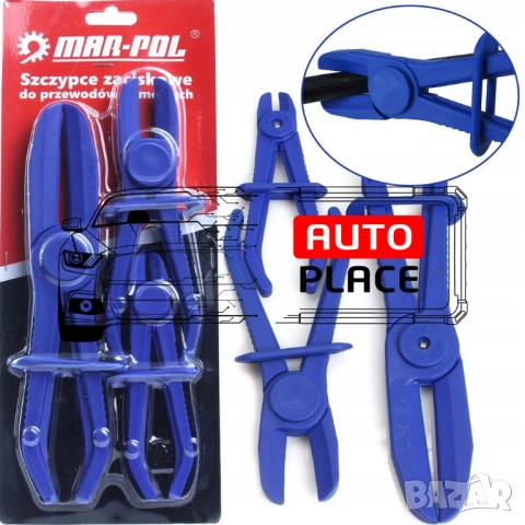 Комплект клещи за притискане на маркучи 3 части Mar-Pol
