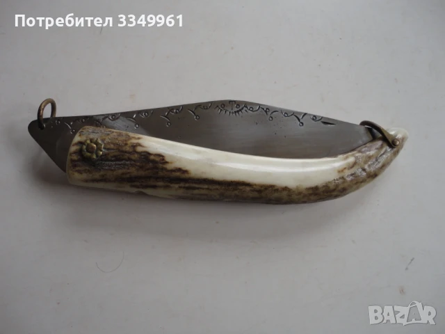 Невероятна сойка нож рог гравюри наваха 3, снимка 8 - Ножове - 51281266