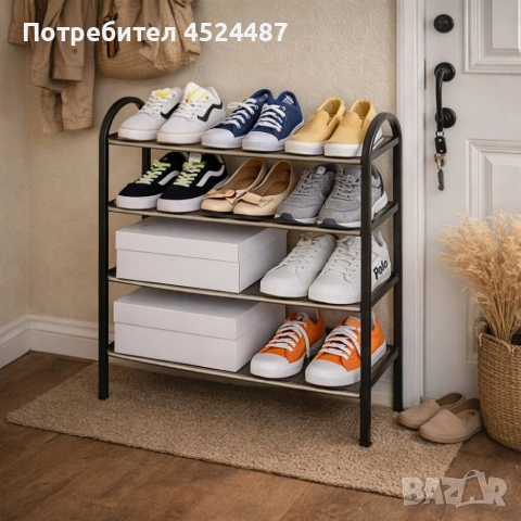 Етажерка за обувки на 4 нива до 12 чифта - стилна и здрава, снимка 2 - Други стоки за дома - 53882288