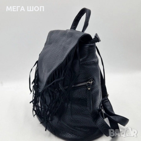 Дамска раница от еко к. с ресни – бохо стил, удобство и обем (36×30×16 см), снимка 13 - Раници - 52643484