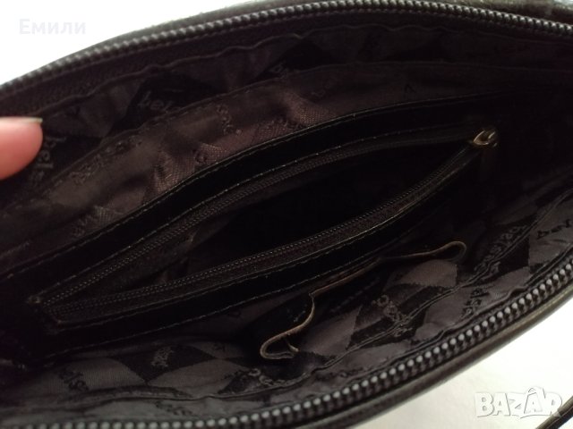 Подарък при поръчка над 25 лв - belsac дамска кожена чанта за рамо в черен цвят, снимка 15 - Чанти - 44340663