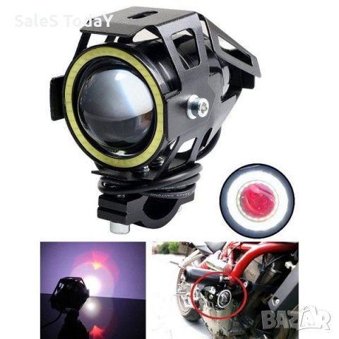 Универсален фар за мотор скутер диоден с лупа, 9-12W, 30W, 1200LM, снимка 2 - Аксесоари и консумативи - 32047039
