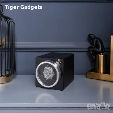 MOZSLY Watch Winder за автоматични часовници – единична въртяща кутия, 12 режима, черна, снимка 4 - Подаръци за мъже - 56200666