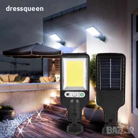 117COB СОЛАРНА ЛАМПА ЗА СТЕНА ВЪНШНА СЪС СЕНЗОР ЗА ДВИЖЕНИЕ, снимка 2 - Соларни лампи - 44566600