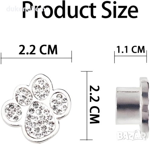 Капачки за автомобилни вентили с кристали лапичка, 4 броя, снимка 2 - Аксесоари и консумативи - 51821759