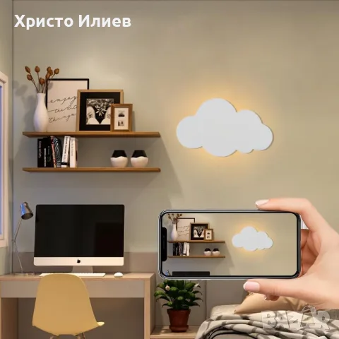 Детска нощна лампа тип облаче за стена димируема, снимка 2 - Лампи за стена - 55990433